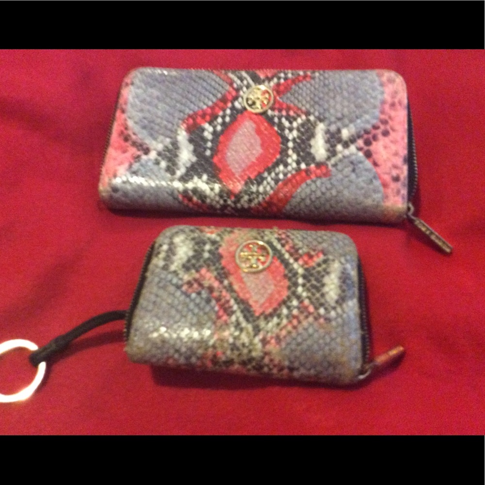 Tory Burch Zip wallet and coin purse bundle.